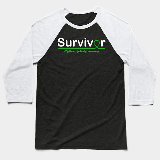 Myotonic Dystrophy Awareness Survivor Heartbeat Baseball T-Shirt by KHANH HUYEN